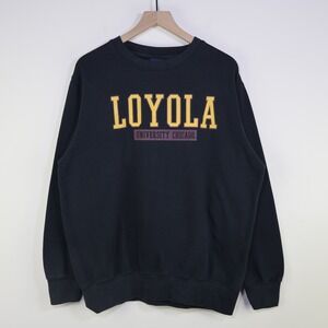 Loyola University Chicago Sweatshirt Size Large College Black Cotton MV Sport
